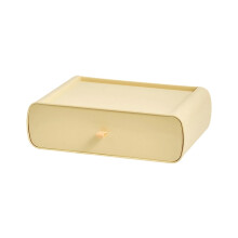 Stackable Clear Drawer Storage Box PP Silicone Materials Nonslip Base for Home Office Organization L bright yellow