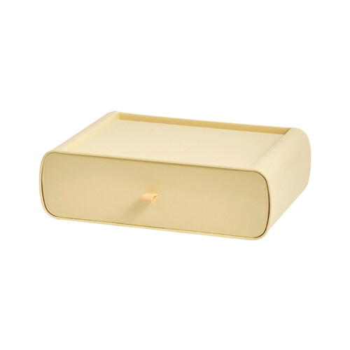 Stackable Clear Drawer Storage Box PP Silicone Materials Nonslip Base for Home Office Organization L bright yellow