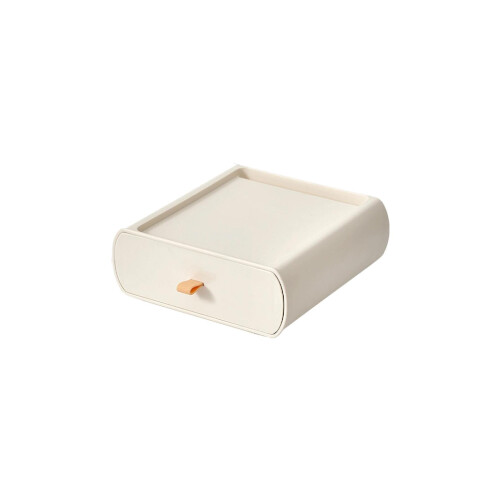 Stackable Clear Drawer Storage Box PP Silicone Materials Nonslip Base for Home Office Organization L bright yellow 2
