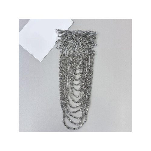 Pair Of Sequins Beads Fringe Shoulder Decorations For Adding Outfits Polyester Materials Easy Application Red 2