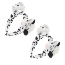 2Stk Faux Pelz Tigerohr Stirnband Plüsch Tierohren Haarreif