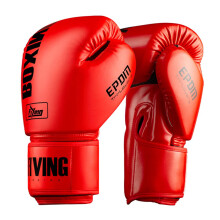 Boxing gloves, training gloves for women and men, children, leather, adults, Fight Muay Thai gloves, black, 340 g (red, 400 g)