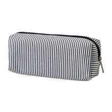 Gestreepte etui met ritssluiting, polyester-Zwart-witte stri