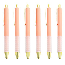 6 stuks 1,0 mm balpen gladde schrijfpen balpen-Morandi Oranje