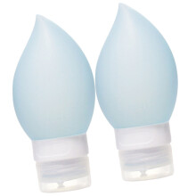 2Stk Tropfenförmige Silikon Reiseflaschen 60Ml Blau Für Shampoo Lotion