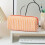 Gestreepte etui Polyester pennenzakjes-Paarse strepen 6