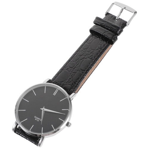 9140 Quartz Met PU Band Zwart