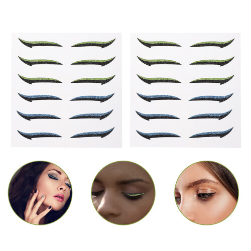 12 Pegatinas Reutilizables Para Delineado Ojos 2