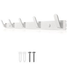 Cârlige metalice elegante și elegante pentru holuri și dulapuri, suport de haine robust și stabil din aluminiu spațial, cu 5 cârlige pentru o