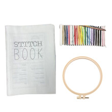 Linen Needlework Loose Leaves Book Organizers Portable for Sewing Tool Storage hoop and add 2