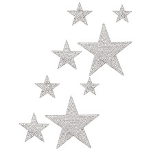 Rhinestone Bumper Sticker Self Adhesive Silver 8 Pcs