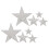 Rhinestone Bumper Sticker Self Adhesive Silver 8 Pcs 9