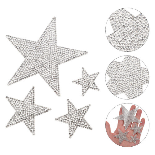 Rhinestone Bumper Sticker Self Adhesive Silver 8 Pcs 2