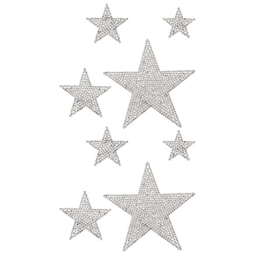 Rhinestone Bumper Sticker Self Adhesive Silver 8 Pcs 1