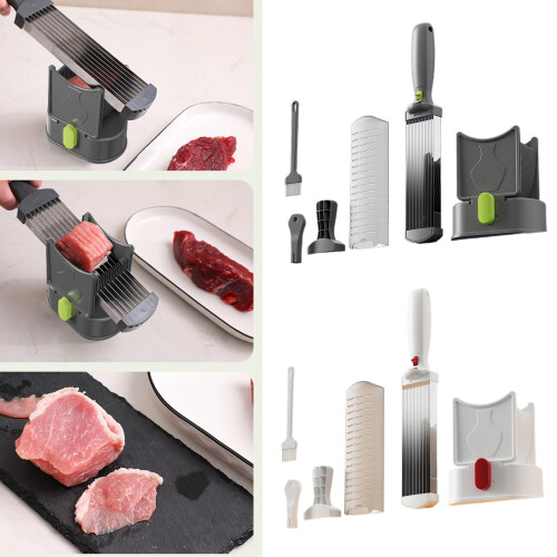 Manual Meat Cutter Adjustable Thickness Slicer for Beef-White 1