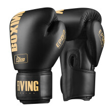 Boxing Gloves Training Gloves for Women Men Kids Leather Adults Fight Muay Thai Gloves Black 12oz (Gold, 8oz)