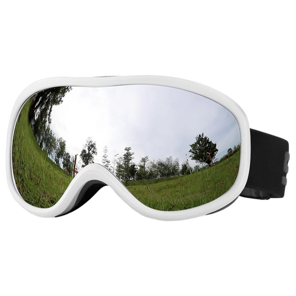 Ski Goggles 18cm Size DoubleLayer AntiFog Lenses UV Protection ScratchResistant Coating For Men Women White-image-OPC-PNKXCK8-NEW