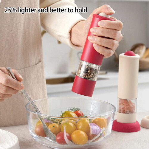 Electric Peppers Salt Mill Adjustable Coarseness-Beige 1 2
