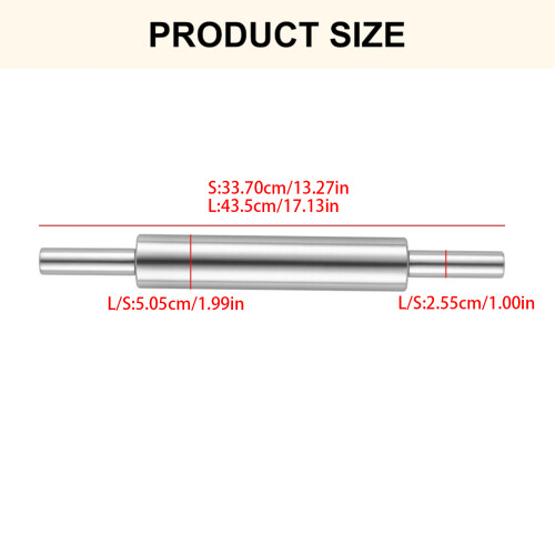 Stainless Steel Rolling Pin with Ergonomic Handle Pizzas-L 1