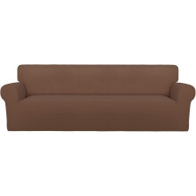 Funda para sofá de dos plazas, funda suave antideslizante para sofá, protector de muebles con borde elástico, fácil de instalar/colocar, lavable