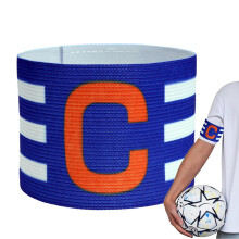 Football Captain's Armband, Adjustable AntiDrop Elastic Cuffs Blue