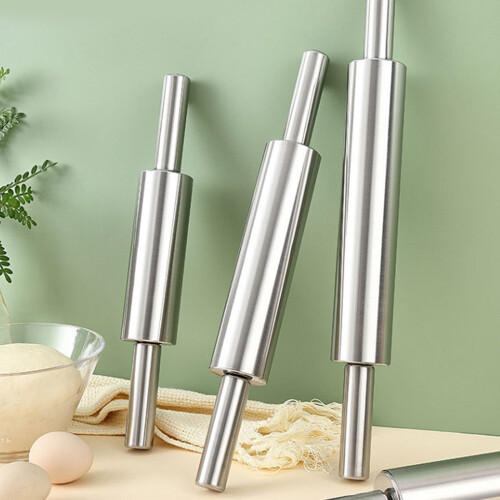 Stainless Steel Rolling Pin with Ergonomic Handle Pizzas-L 2