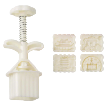 Mooncakes and Cookie Press Molds with 4 Unique Stamp for-50g