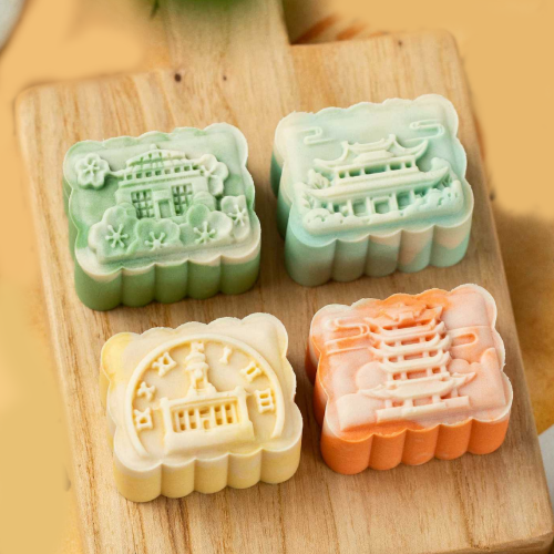 Mooncakes and Cookie Press Molds with 4 Unique Stamp for-50g 2