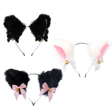 3Stk Plüsch Katzenohr Haarreifen Cosplay Kopfschmuck Party Accessoires