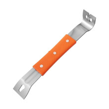 Stainless Steel Crowbar, RubberGrip Handle, 272mm Length, Demolition Tool for Woodworking and Beekeeping