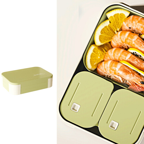 Large Capacity Lunch Box For Adults Microwave-Transparent green 2