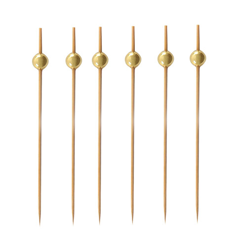 Bolsa 300 Brochetas Tenedores Bambú Dorado