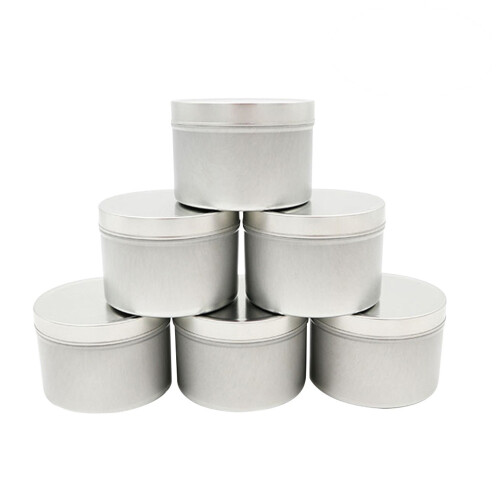 10Pcs Silver Round Empty Tins Metal Storage Boxes with Snug Lids