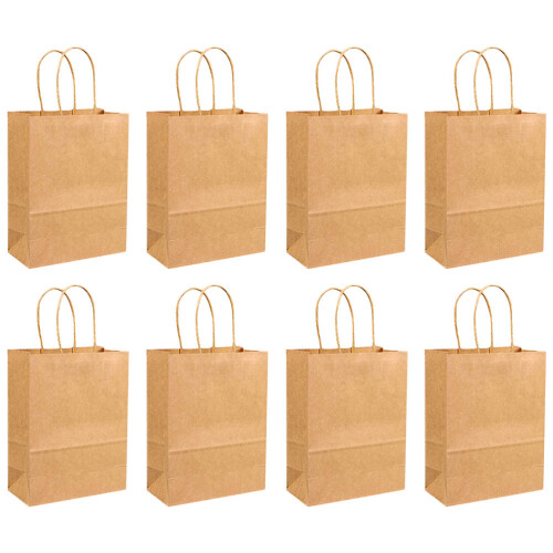100 Kraftpapier Taschen Geschenkbeutel Khaki Einweg 1