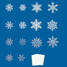 Paquet  50 d??corations  flocon  neige avec des points adh??sifs pour  f??te  f??te  No?l  No?l d??coration  fen??tre murale Silver white