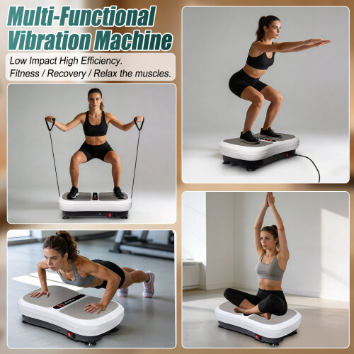 Vibration Plate Exercise Machine for Home Fitness, White 2