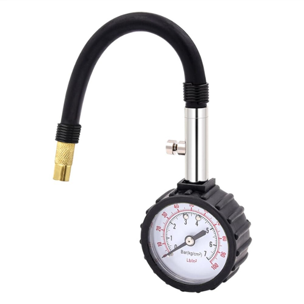 Tyre Pressure Gauge With Flexible Hose, Luminous Dial For Bicycle, Motorcycle, Car Light 9105992449194