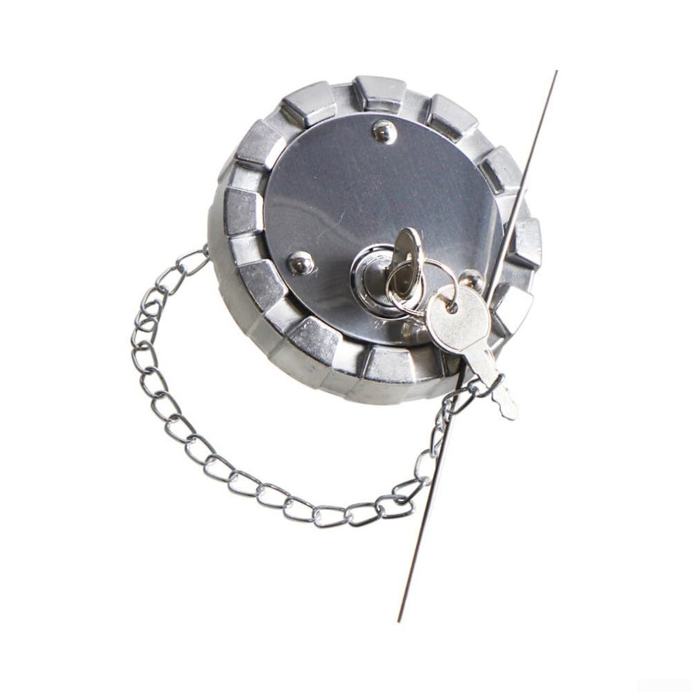 Locking Diesel Fuel Cap K0713851234 Aluminum For Trucks With Key Silver 9323874439839