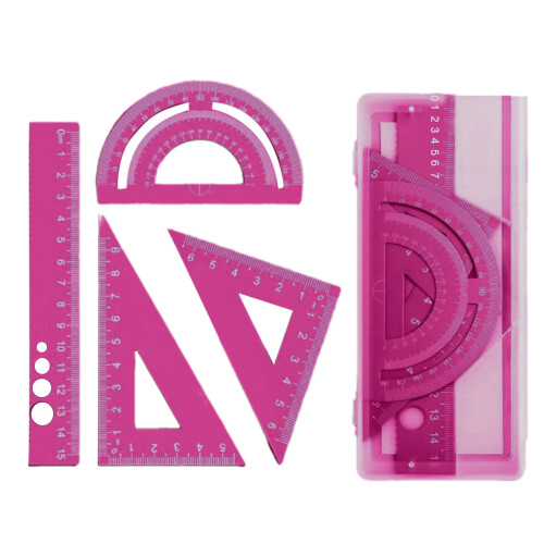 Multi Functional 4Pcs Metal Ruler Collection For Academic-pin k