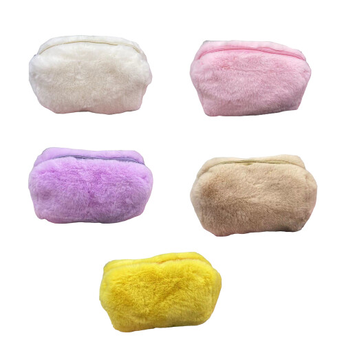 Sac à stylos en peluche coloré léger pour une utilisation-Jaune 1