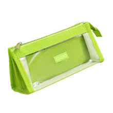 High Capacity Pencil Case Clear Pencil Bag Portable-Green