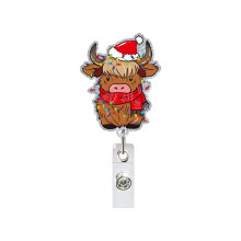 Porte-Badge rétractable en ABS, porte-Badge à paillettes de-6