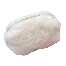Lightweight Plush Pen Bag Vibrant Spacious Interior-White