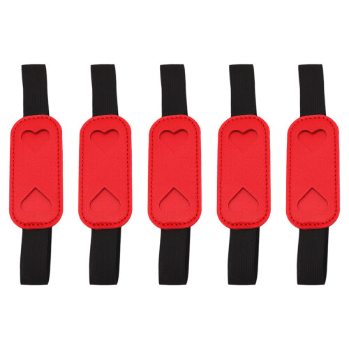 5Pcs Leather Pencil Case with Elastic Band for Hardcover-Red