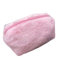 Sac à stylos en peluche avec fermeture, intérieur spacieux,-Rose