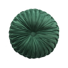 Pumpaformad sammetstyg soffa stol säng runda kuddar, elegant knapputsmyckad veckad design soffa dekorativ kudde för vardagsrum dec