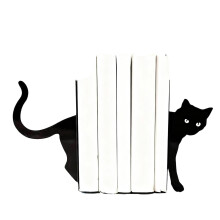Support de livres en métal, serre-livres élégants,-chat mince