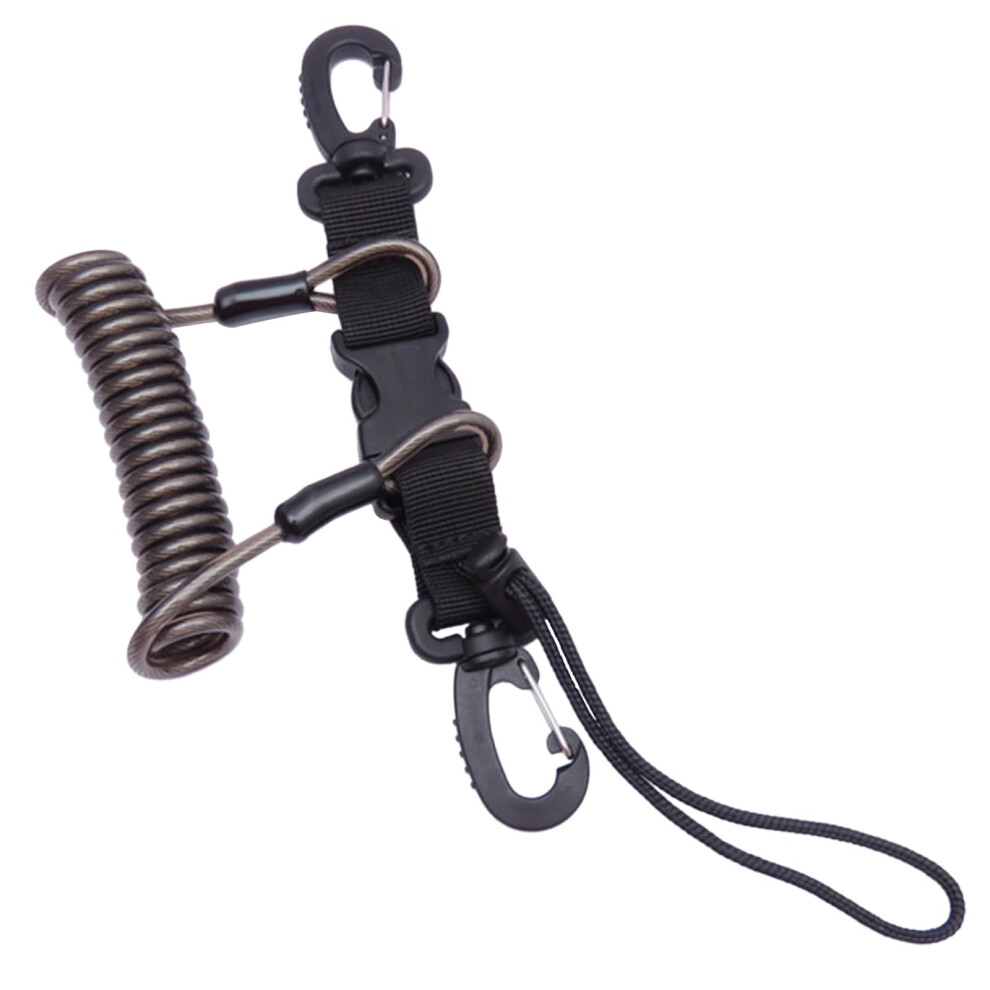 Underwater Camera Anti Lost Lanyard Strap Strap Loss Spring Rope With Clip Quick Release Buckle For Underwater Black 9105992451722