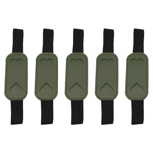 5Pcs Notebook Pencil Case with Adjustable Elastic Band-Green
