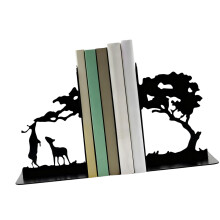 Support de livres en métal, serre-livres au-cerf sous un arbre